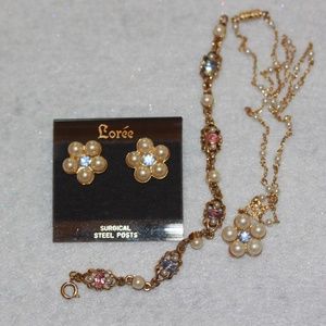 Vintage Loree Necklace + Bracelet +  Earrings